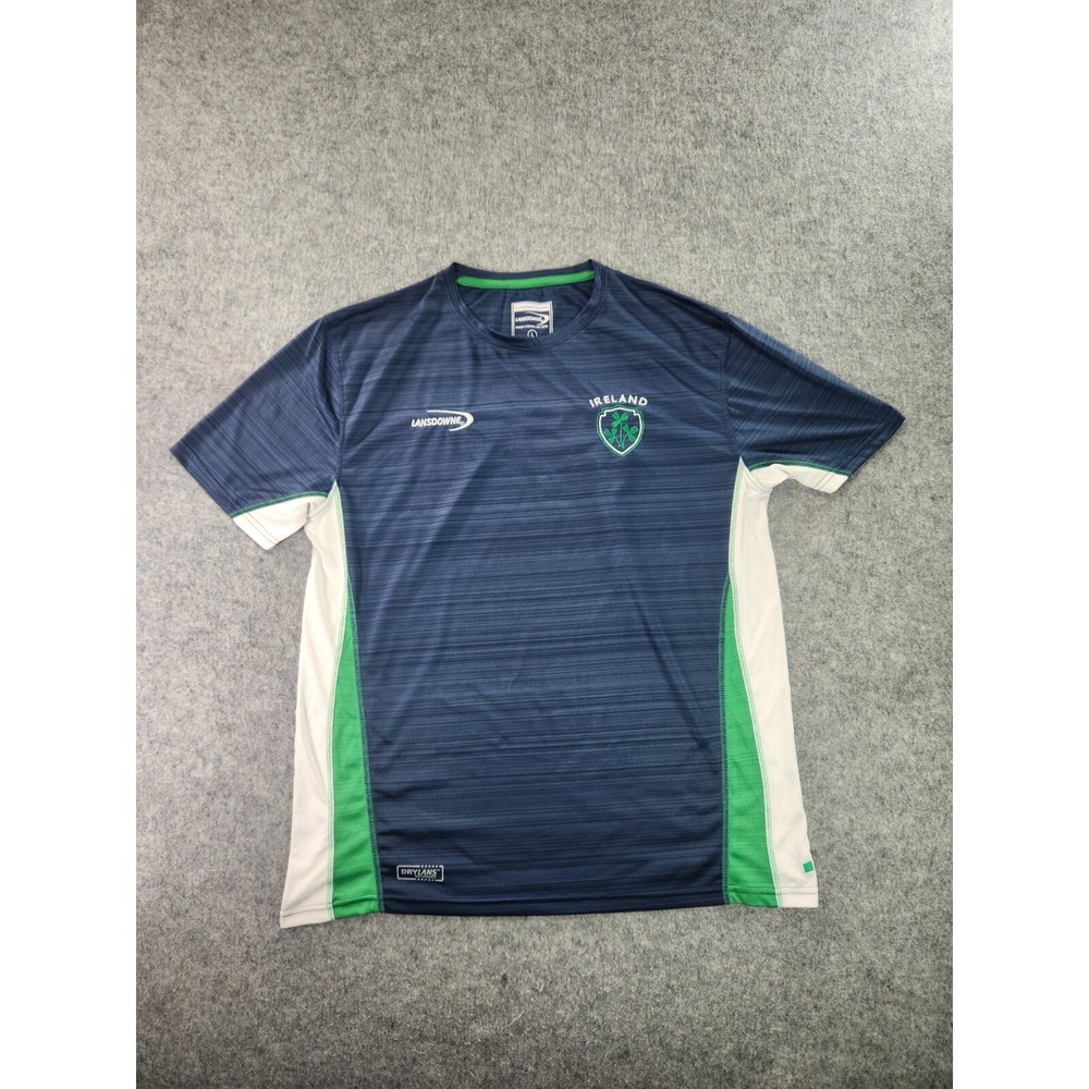 Lansdowne IRELAND Mens Large Rugby Shirt Short Sleeve Stretch Logo‎